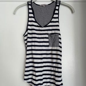 Gap XS Blue and White Striped Tank Top